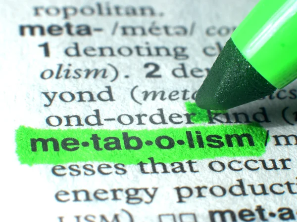 Metabolizma yeşil sözlükteki parlak nokta — Stok fotoğraf