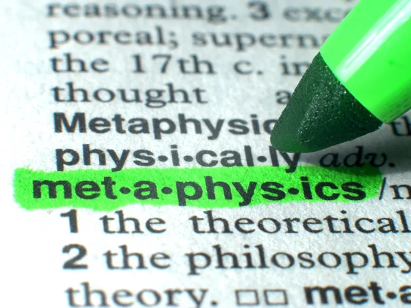 Metaphysik im Wörterbuch in grün hervorgehoben — Stockfoto