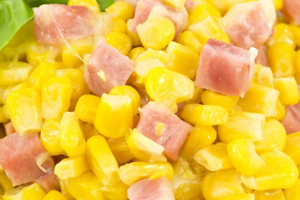 Corn with ham and cheese — Stock Photo, Image