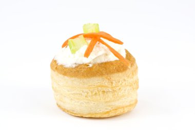 Vol au vent with ricotta cheese and vegetables clipart