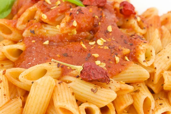 Penne with red pepper — Stock Photo, Image