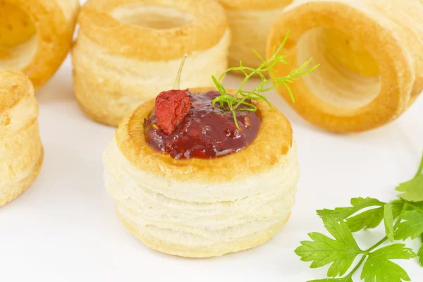 Tartlet filled with creamy chili — Stock Photo, Image