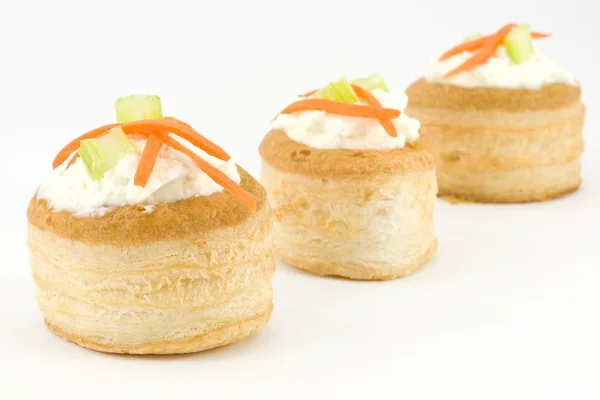 Vol au vent with ricotta cheese and vegetables — Stock Photo, Image