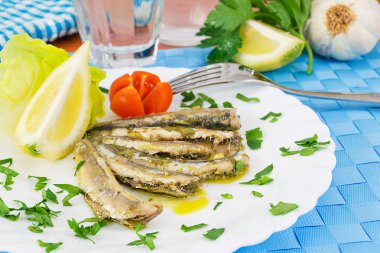 Marinated anchovies clipart