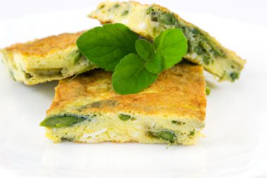 Frittata with asparagus clipart