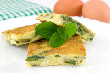 Frittata with asparagus clipart