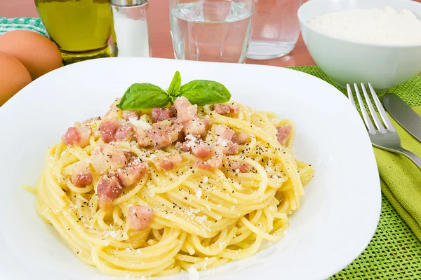 Spaghetti alla carbonara — Zdjęcie stockowe