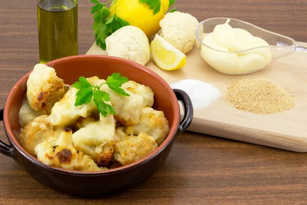 Cauliflower au gratin with béchamel — Stok fotoğraf
