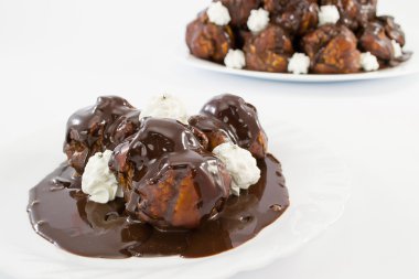 Chocolate profiteroles