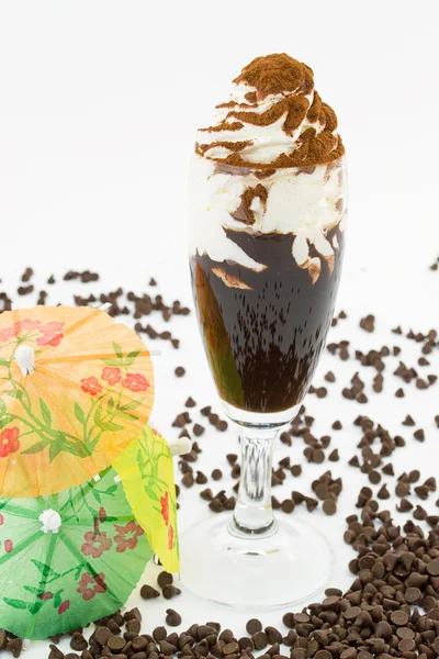 Chocolate liqueur with whipped cream — Stock Photo, Image