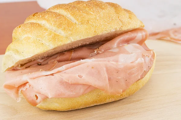 Mortadella sandwich- bologna — Stok Foto