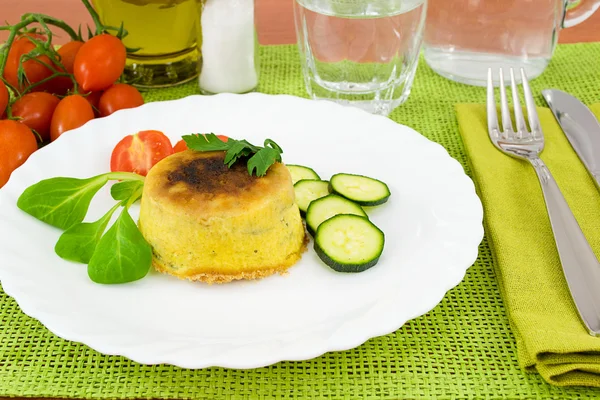 Zucchini with ricotta cheese soufflé — Stock Photo, Image