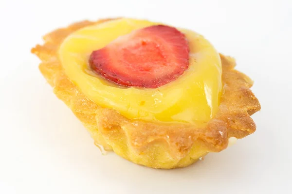 Tart with cream and strawberry — Stock Photo, Image