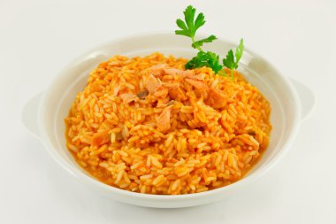 Rice with salmon clipart