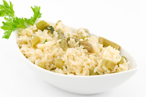 Rice and asparagus