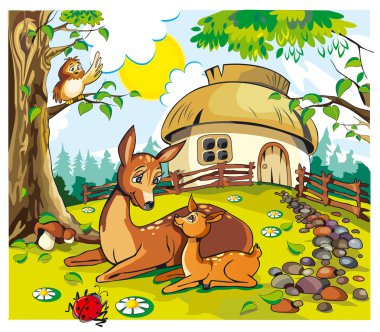 Deer and Fawn clipart