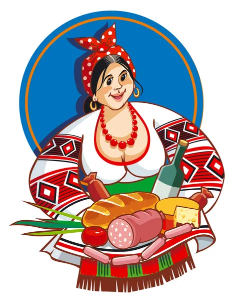 Mujer étnica ucraniana — Vector de stock
