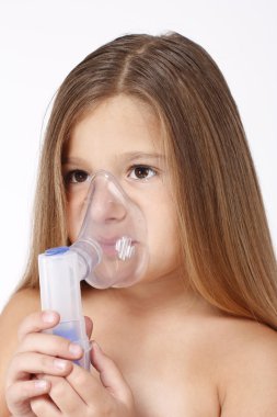 Child with inhaler clipart