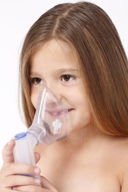 Child with inhaler clipart