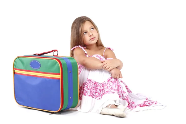 Bambino con valigia — Foto Stock