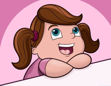 Cute little girl - vector illustration clipart