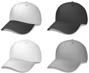 Realistic Baseball Caps clipart