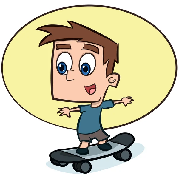 Мальчик на скейтборде - векторная иллюстрация — стоковый вектор