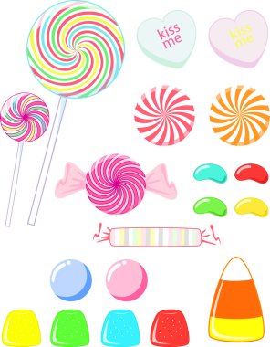 A variety of candy clipart