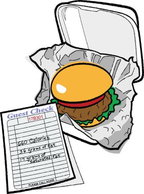 Hamburger and bill clipart
