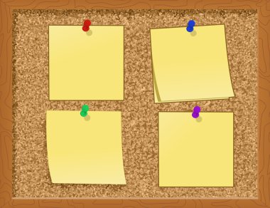 Notes on Cork Board clipart