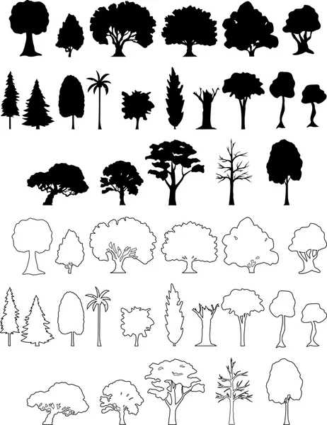Tree Silhouettes — Stock Vector