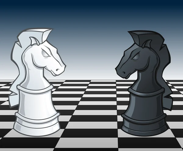 Cavaliere bianco contro Cavaliere nero — Vettoriale Stock