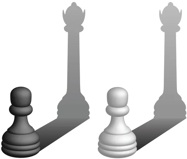 Peões de xadrez se tornam rainhas —  Vetores de Stock