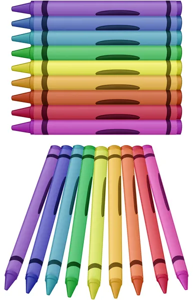 Variedade de lápis de cera — Vetor de Stock