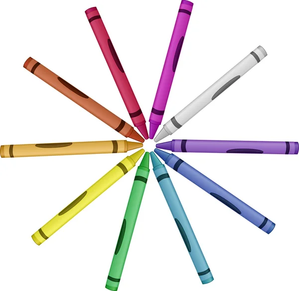蜡笔车轮的颜色-矢量图 — 图库矢量图片