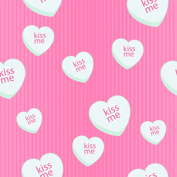 Valentines day hart candy naadloze achtergrond — Stockvector