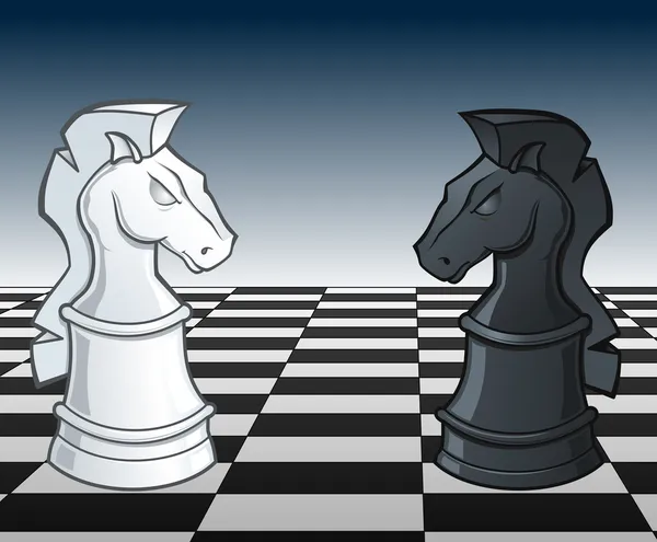 Bílý rytíř vs. Černý rytíř — Stockový vektor