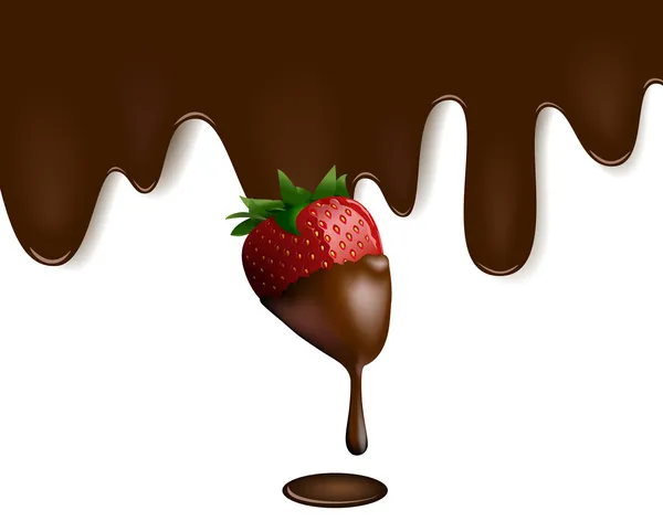 Chocolate Morango fundo — Vetor de Stock