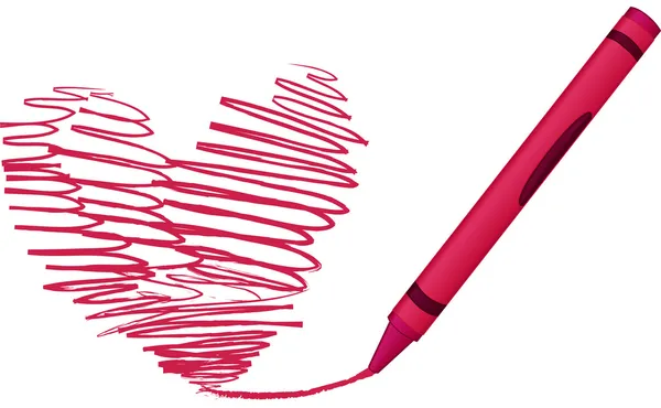Crayon dessinant un cœur — Image vectorielle