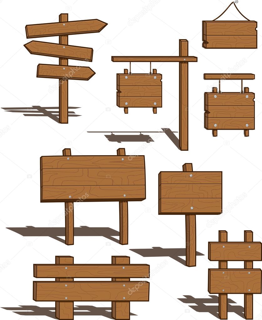 Wooden Signs - vector illustration