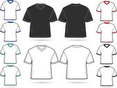 Set of V-neck T-shirts - vector illustration set