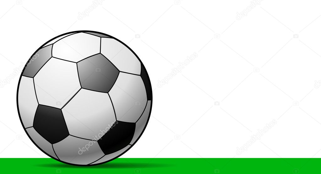 Soccer Ball on Grass - vector illustration