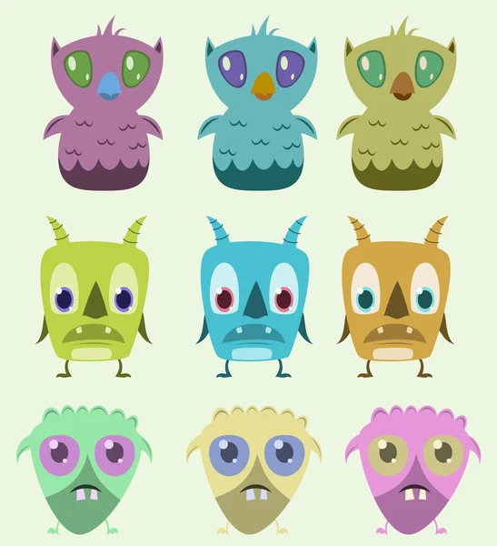 Cute Monster Set — Stock Vector