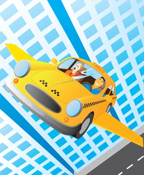 Flying taxi — Stock Vector