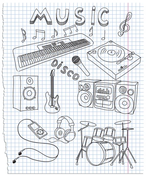 Music objects — Stock Vector