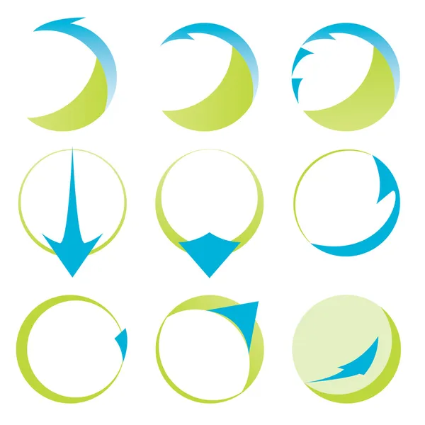 Abstracte linten en pijlen pictogrammen — Stockvector