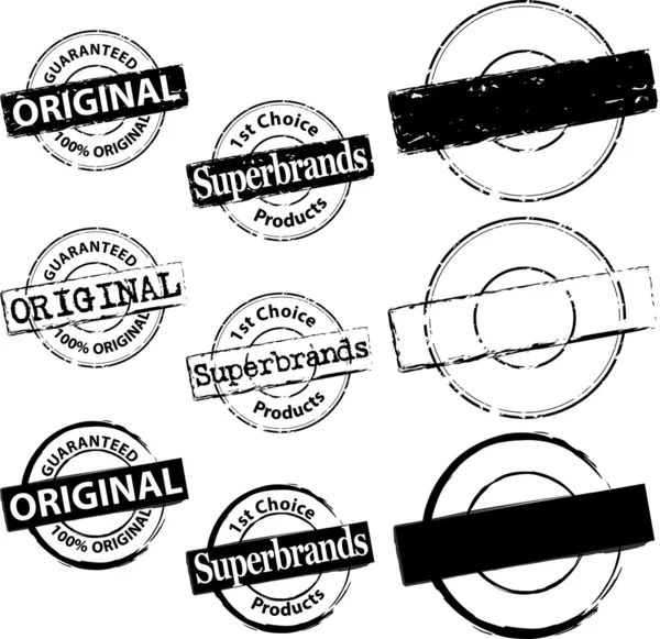 Gummistempel Original und Supermarke — Stockvektor