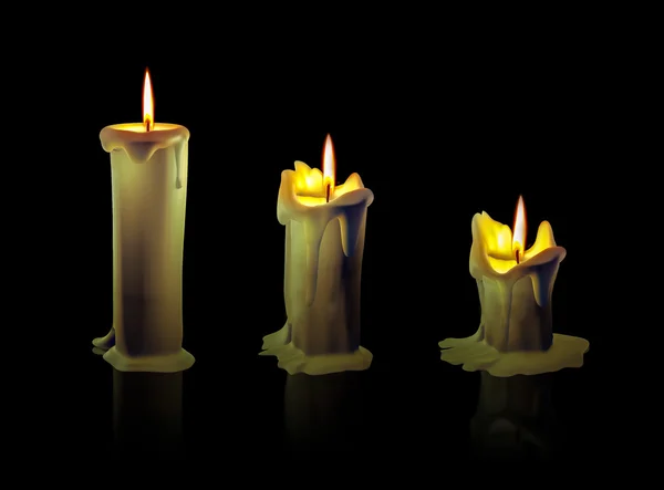 3 熔化蜡烛 — 图库照片