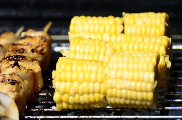 Brochetas de pollo fresco y maíz —  Fotos de Stock