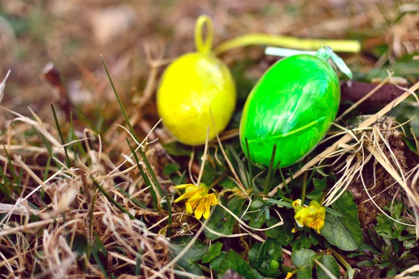 Green decorative eggs — Stock Photo, Image